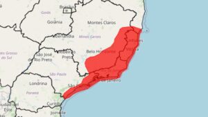 Inmet emite alerta de “Grande Perigo” para o Vale do Paraíba e Litoral Norte
