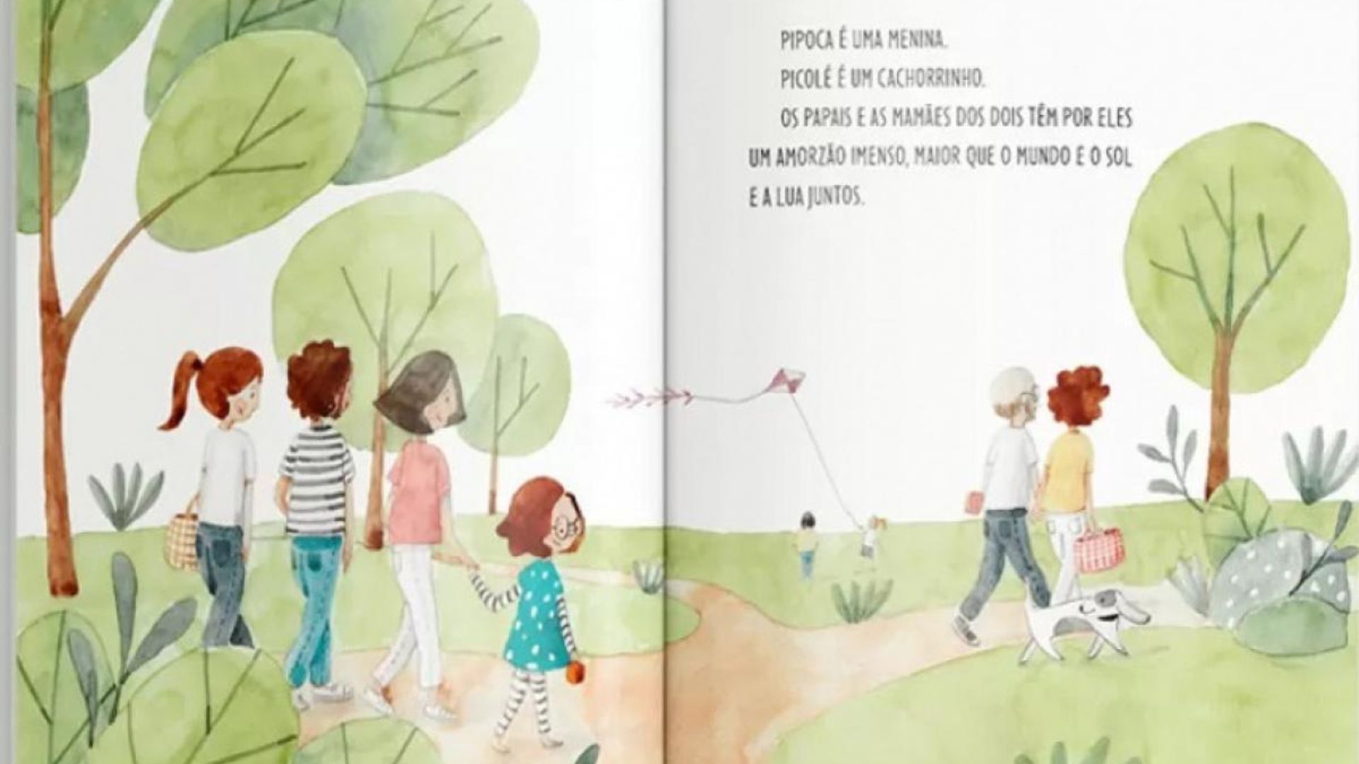 o livro "Pipoca e Picolé", que aborda a diversidade familiar