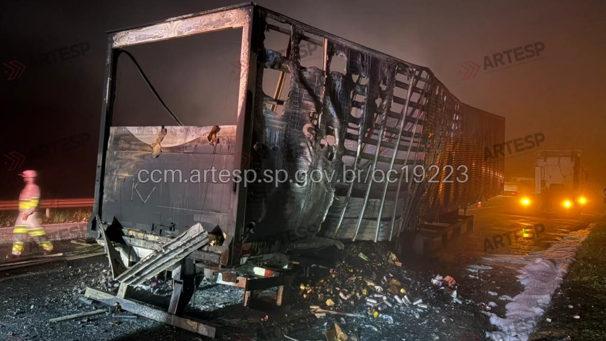 incêndio em carreta na dutra de jacareí