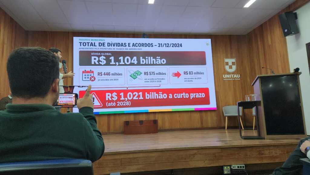 powerpoint da prefeitura de taubaté com as dividas da prefeitura