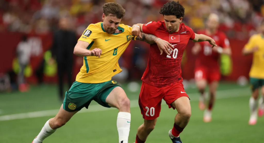 Austrália x Turquia, em duelo válido pela primeira rodada da Copa do Mundo • Stu Forster/Getty Images