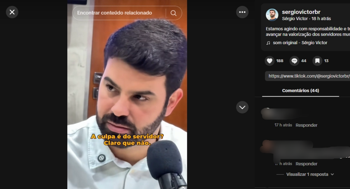 através das redes sociais, o prefeito afirmou que o reajuste dos servidores é impossibilitado pela divida histórica da cidade