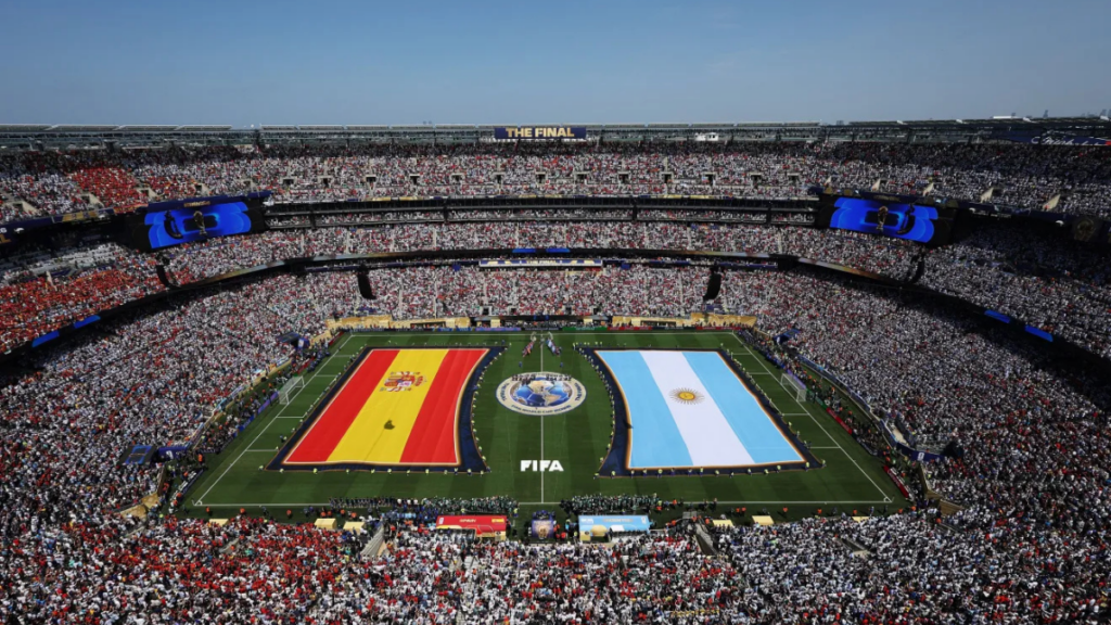 Espanha é Campeã da Copa do Mundo 2026 Duelo entre Espanha e Argentina, válido pela final da Copa do Mundo de 2026 • Fifa via Getty Images - Dan Mullan/Getty Images