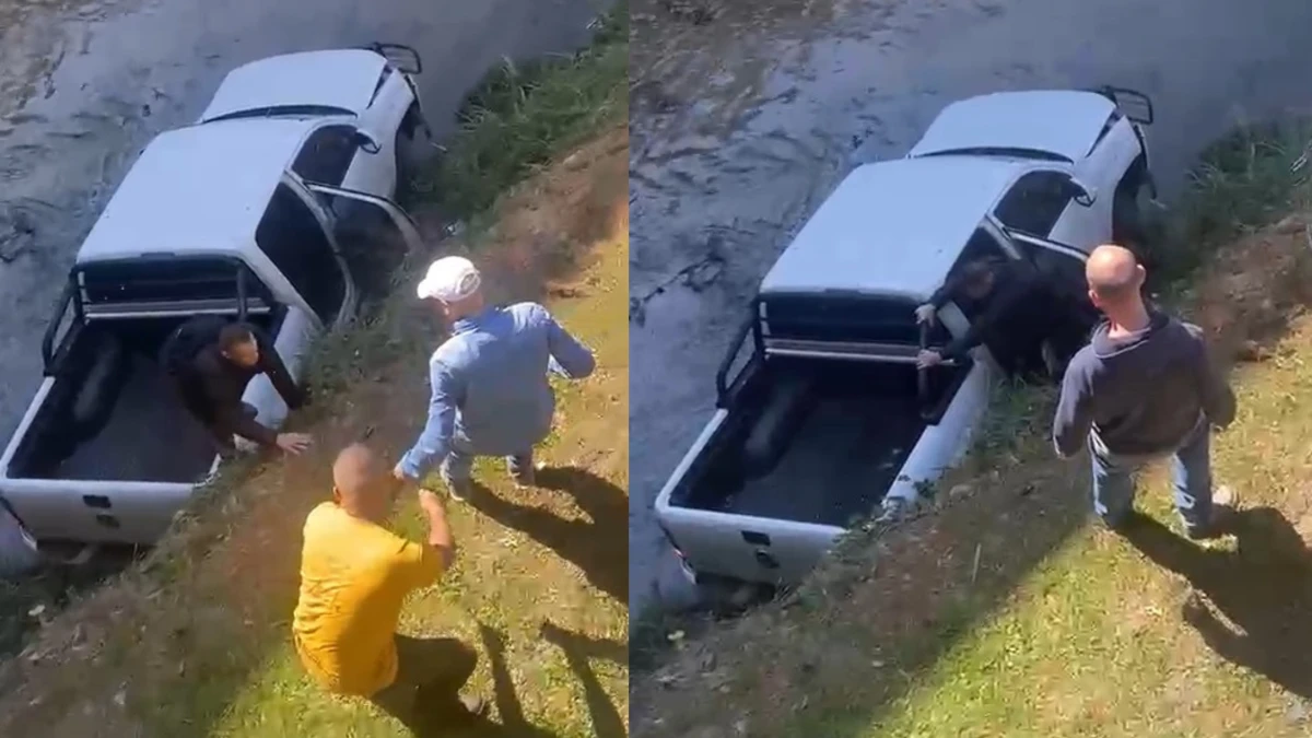 caminhonete cai em córrego no vidoca sjc