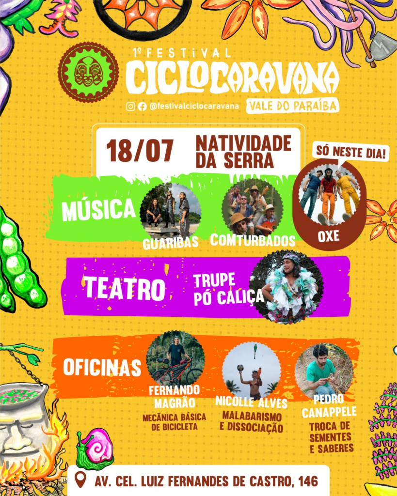 Festival Ciclocaravana traz programação cultural gratuita a Natividade da Serra neste sábado Festival Ciclocaravana traz programação cultural gratuita a Natividade da Serra neste sábado