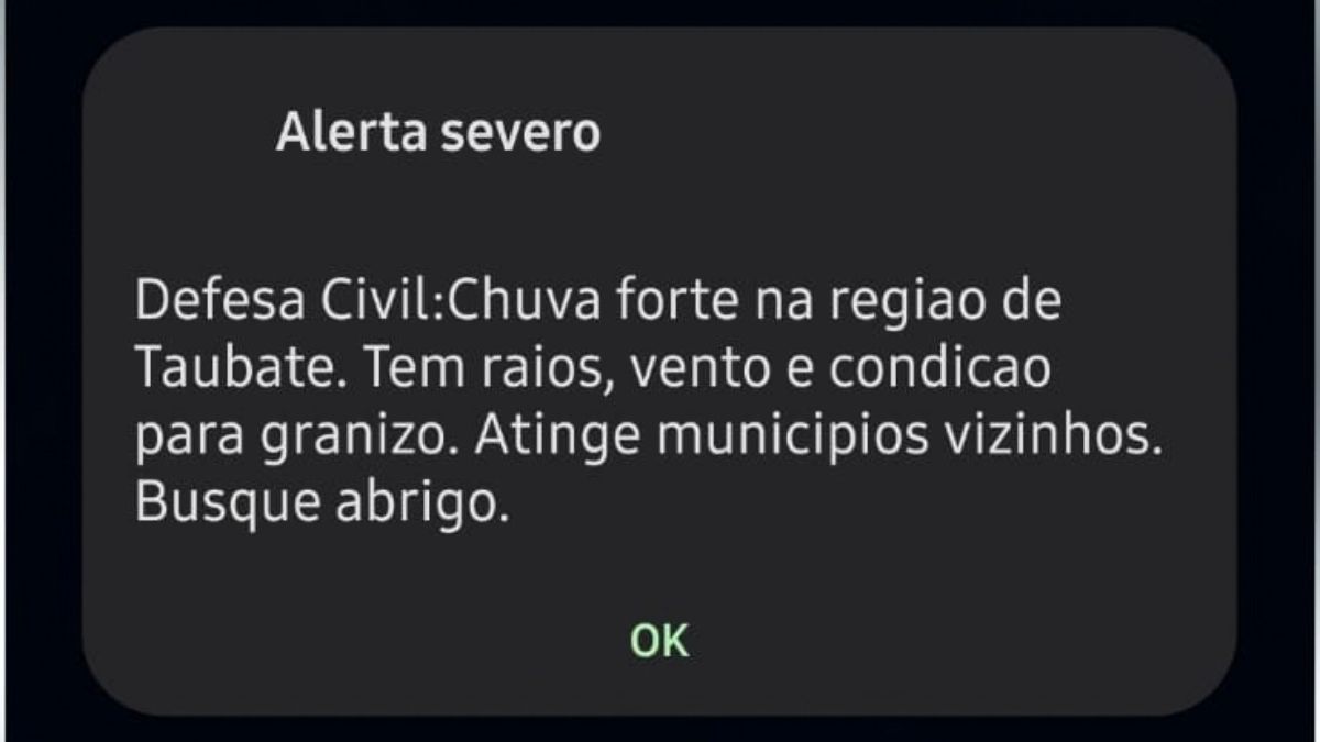 Defesa Civil emite alerta para tempestades com raios, ventos fortes e risco de granizo em Taubaté e região alerta de chuva severa com risco de granizo taubaté e região