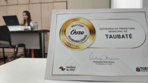 Taubaté conquista Selo Ouro de Ouvidoria Cidadã em premiação do Tribunal de Contas de São Paulo